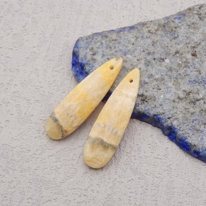 Natural Bumble Bee Stone Earring Bead For Women,Semiprecious Stone,Earrings Accessories For Fine Jewelry Making,30x9x4mm,3g