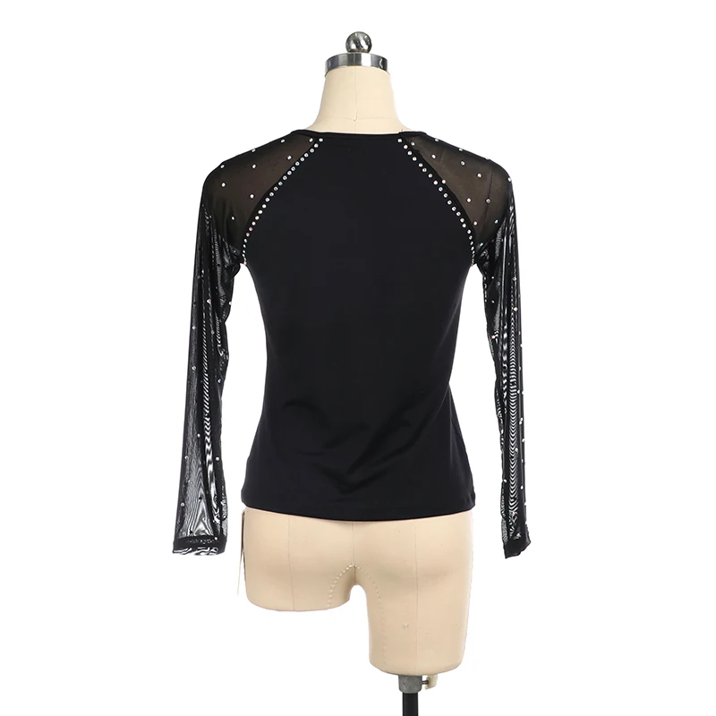 Children'S Adult Figure Skating Jacket, Jacket, Colorful Sides, Black Fleece, Custom With Diamonds