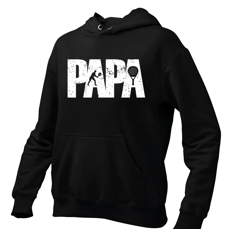 PAPA Padel Funny Hoodies Father's Day Gift Sports Lover Essential Men's Pullover Asian Size Casual Winter Sweatshirts