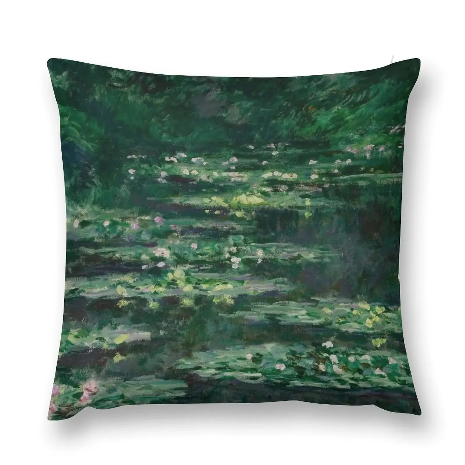 Claude Monet - Water Lilies - Dark Green Throw Pillow Christmas Cushion For Home christmas decorations 2025 pillow