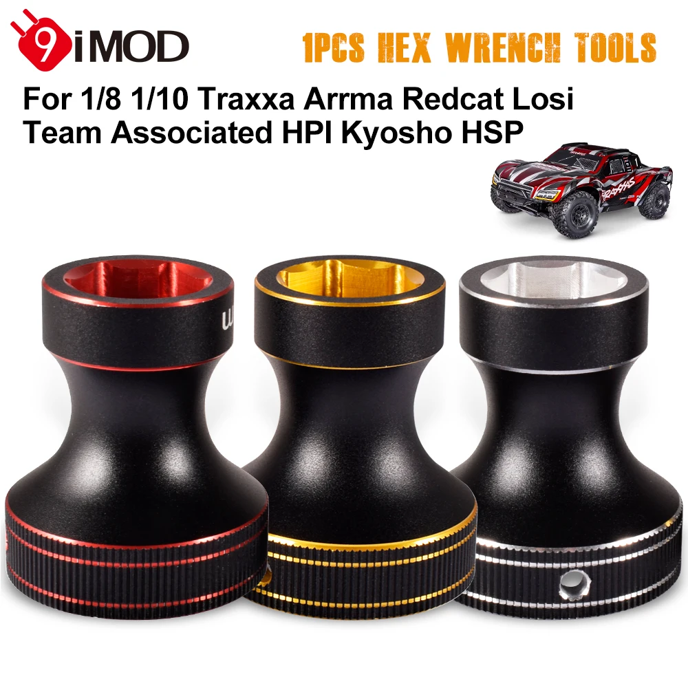 9IMOD 1PCS Socket Wrench Metal Tool 17mm Wheel Hex Nut Removal Tool for 1/8 1/10 Traxxa Arrma Redcat Losi Team Associated HPI