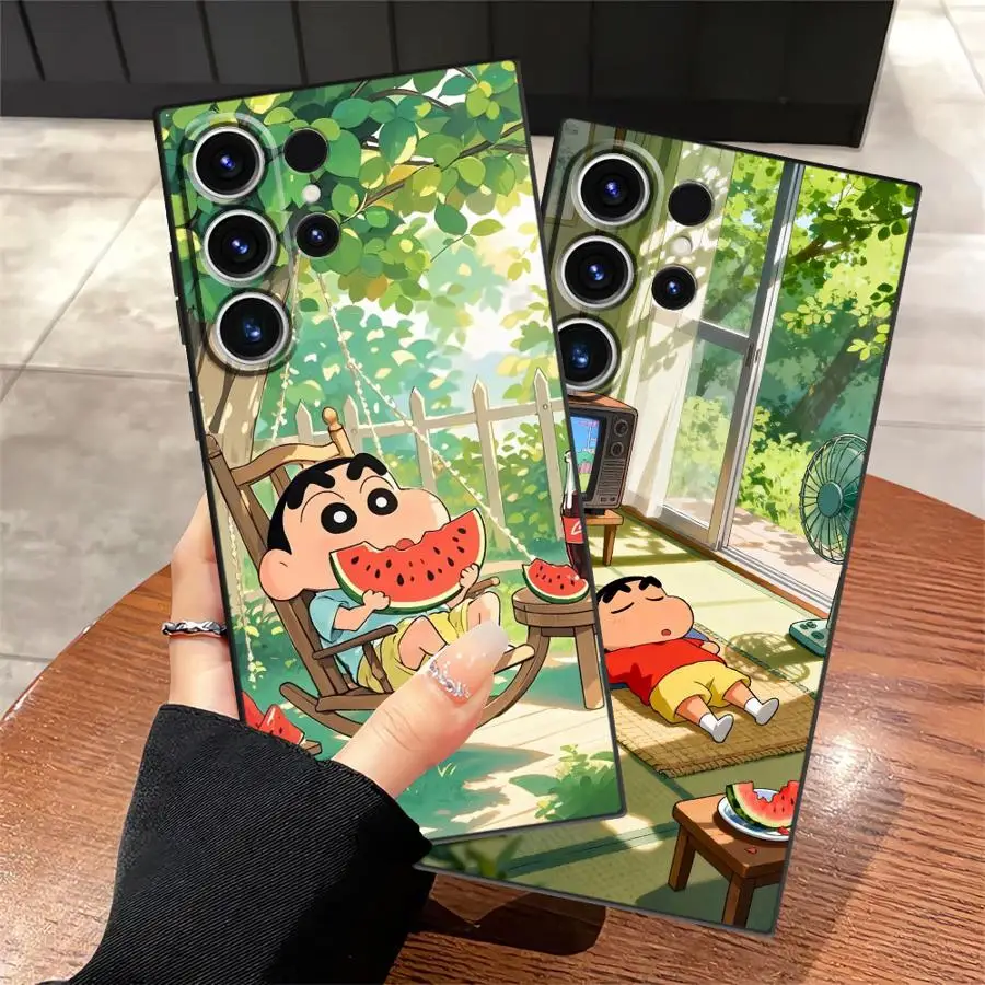 Funda para Teléfono Cra-yons Shin-chans para Samsung Galaxy S26 Ultra S10 S9 S21 FE S20 Ultra S23 S25 Plus S24 Note 20 8 9 10
