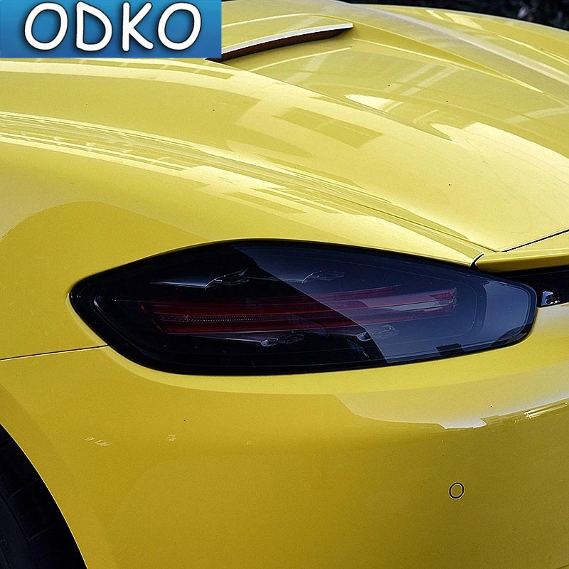 Car Headlight Protective Film Taillight Smoked Black Tint Wrap Vinyl Transparent TPU Sticker For Porsche 718 Boxster Cayman GTS