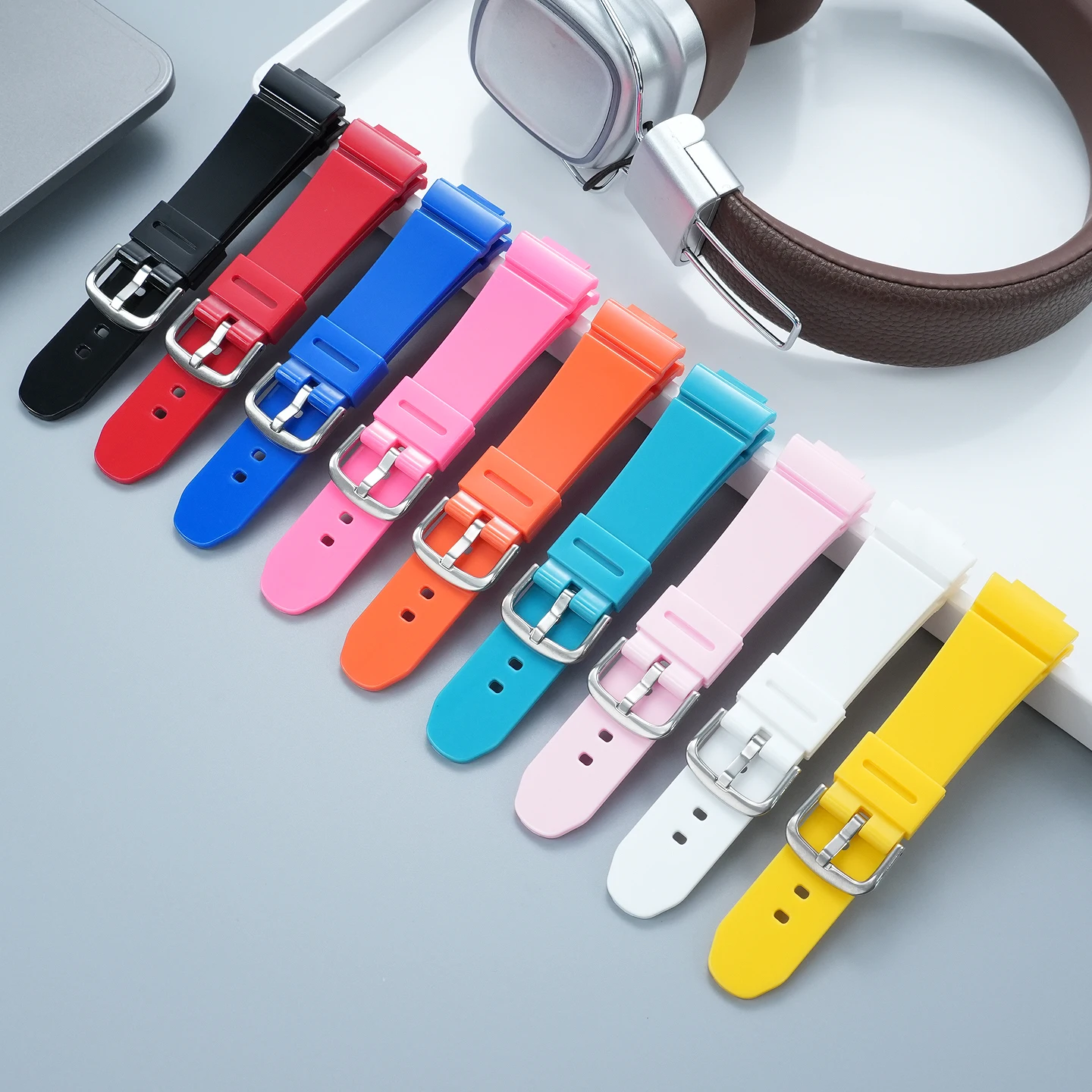 For Casio BABY-G Watch Straps—Water-Resistant Colored Resin Silicone—GBD-500, GBD-560, GBD-5000, BGA-130, GBD-140