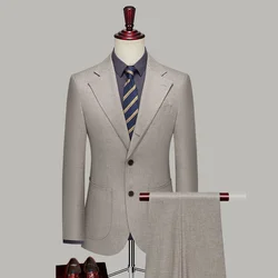 (8) Customized Men's Wool Blazer Business Formal Groom's Wedding Dress High Quality Suit