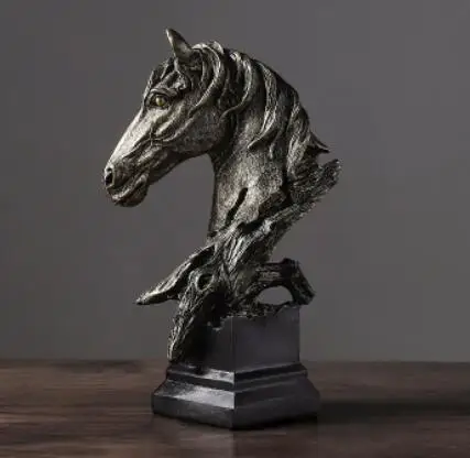 MANUFACTURERS DIRECT RESIN SIMPLE MODERN HORSE HEAD SITTING ROOM CRAFTS SANDSTONE TV CABINET OFFICE DECORATION PLACED ZODIAC HOR