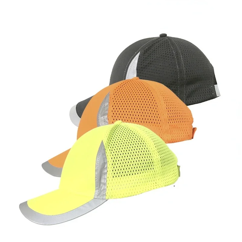 Men Hi Vis Protective Bump Cap Baseball Style Hard Hat Safety Workwear Yellow Orange Brightful Cap High Visibility Baseball Cap