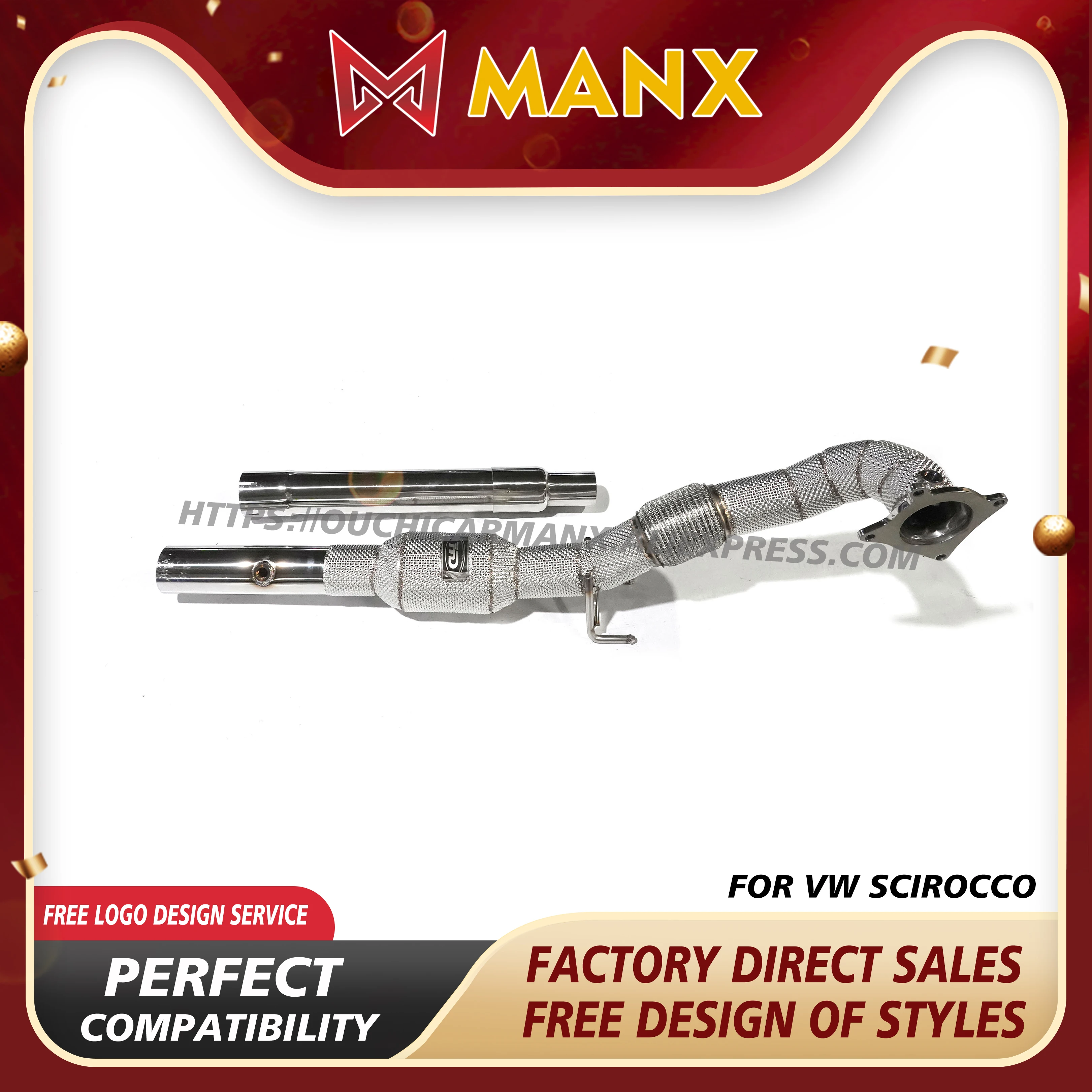 

MANX Catalyzed/Catless Downpipe for VW Scirocco | Stainless Steel, Performance Exhaust + Perfect Fit