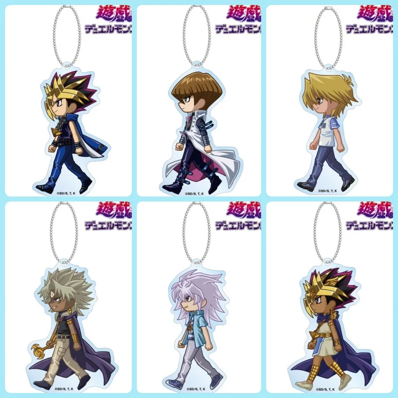 Yugioh Yugi Muto Blauäugiger Weißer Drache Schwarzer Magier Aigami Acryl Anime Spiel Cartoon Klassischer Plüsch-Anhänger Niedlicher Schlüsselanhänger