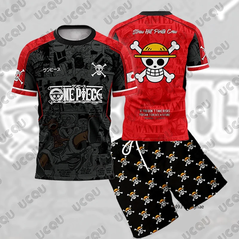 Conjunto Deportivo de Verano 2026 para Hombre, Traje de una Pieza Luffy Gear 5 con Estampado 3D, Camiseta y Pantalones Cortos, Conjuntos Casuales Deportivos de 2 Piezas