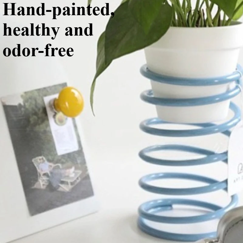Morden Plant Shelves Nordic Metal Spring Flowerpot Hanger Creative Design Balcony Pot Plant Holder Home Garden Furniture image 5