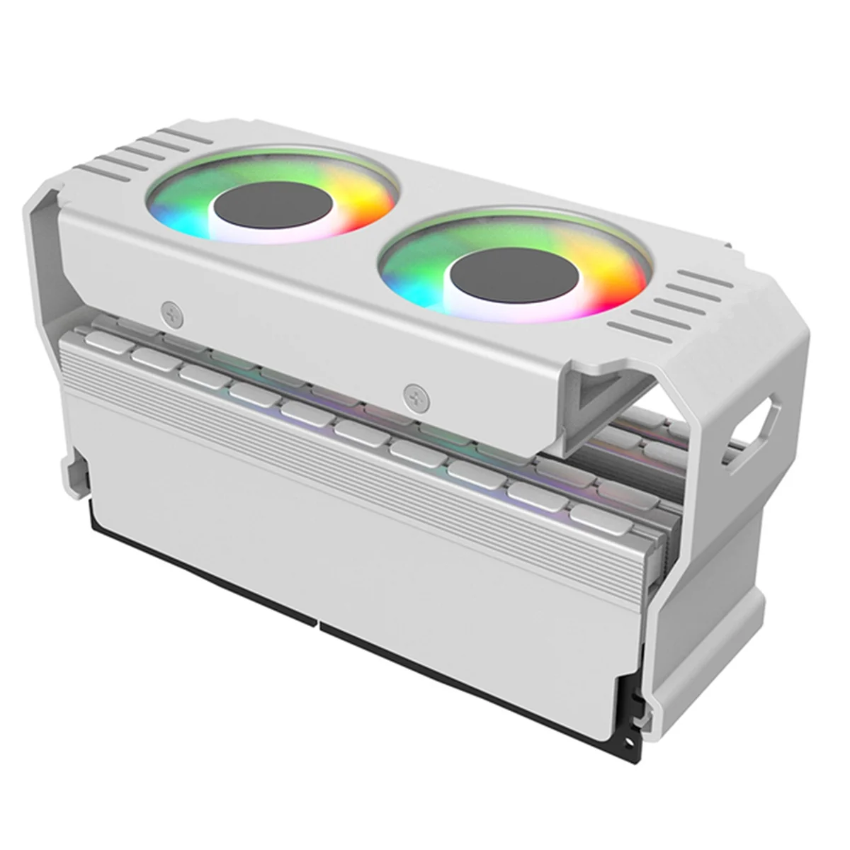 

ADP-PC Case RAM Memory Module ARGB Cooler DDR3 to DDR5 5V 3Pin PWM 4Pin Light Sync 120mm Dual Fans Cooling Radiator White