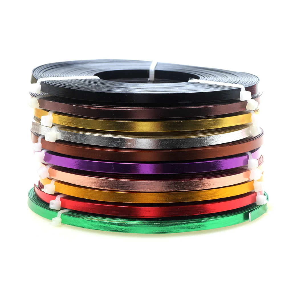 OLINGART NEW 5M Roll 1*3mm Aluminum Wire Soft Craft Versatile Painted Aluminium Metal Choker Necklace Jewelry Making
