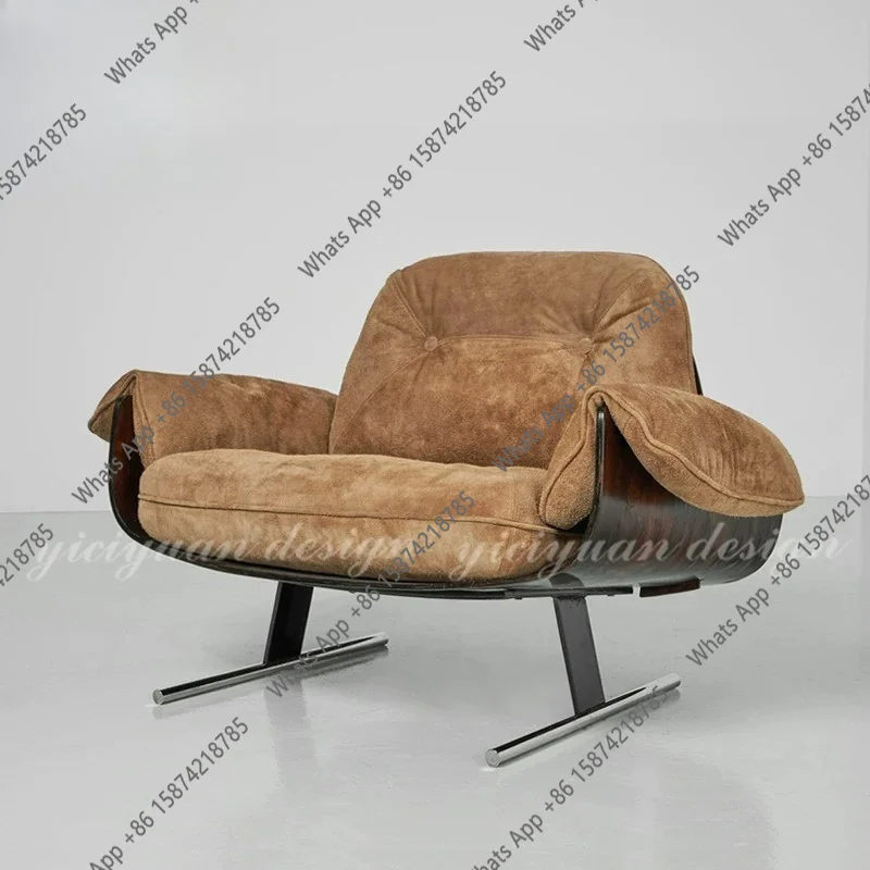 

Medieval President Armchair Solid Wood Designer Living Room Sofa Chair Retro Tiger Leisure Chair Model Room Single Chair