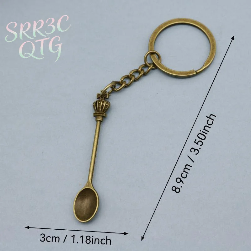 Hot Sale 1 PCS Spoon Keychain For Filling Vials With Salts Necklace Key Ring Spoon Keychain Teaspoon Pendant Mini Keychain