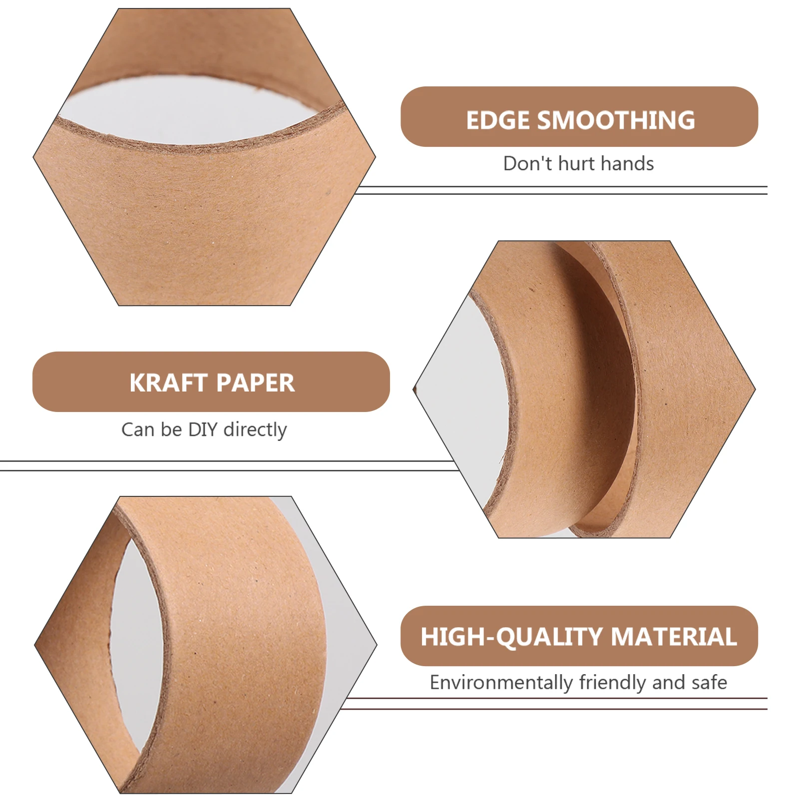 20Pcs Children DIY Craft Paper Rolls Round Brown Painting Cardboard Artist Painting Paper Tube Brown Paper Rolls DIY Accessories