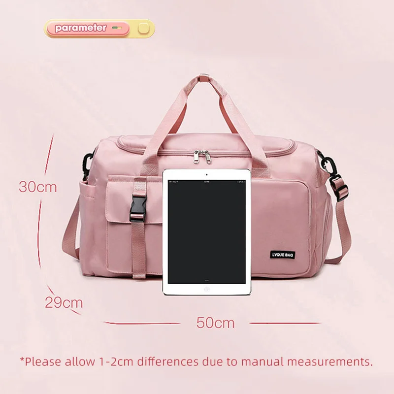 Sports Gym Bag para Mulheres, Bolsas Molhadas Secas, Feminino Natação Ombro Crossbody Fitness Outdoor Travel Bag, Weekender Duffel