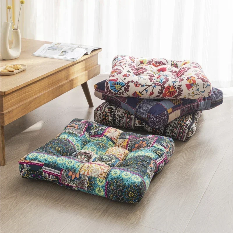 

Meditation Floor Square Pillow for Seating on Floor Solid Tufted Thick Pad Cushion for Yoga Balcony Chair Seat Cushions Cushion