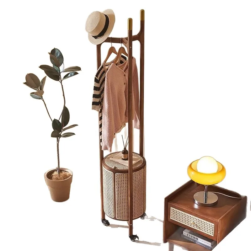 رف معطف من الخشب الصلب لغرفة النوم من الأرض إلى السقف، شماعة داخلية فاخرة، مدخل غرفة المعيشة البسيط، خشب الدردار المنزلي