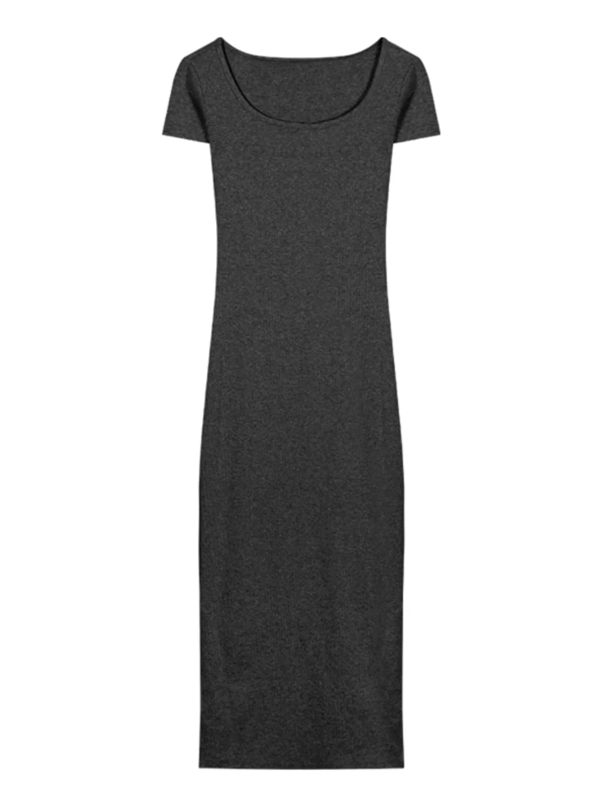 Sexy Low-Ne Midi Dr Femmes Été Or Sve T-shirt Jupe Serrée Élastique Bout Ouverts Couche de Base Or Jupe Coton Poly...