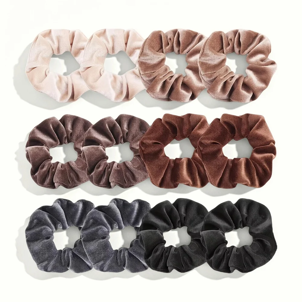 12 Pack Velvet Hair Scrunchies Scrunchy Hair Ties Elastic Hair Bands Ropes Scrunchie for Women or Girls Hair Accessories