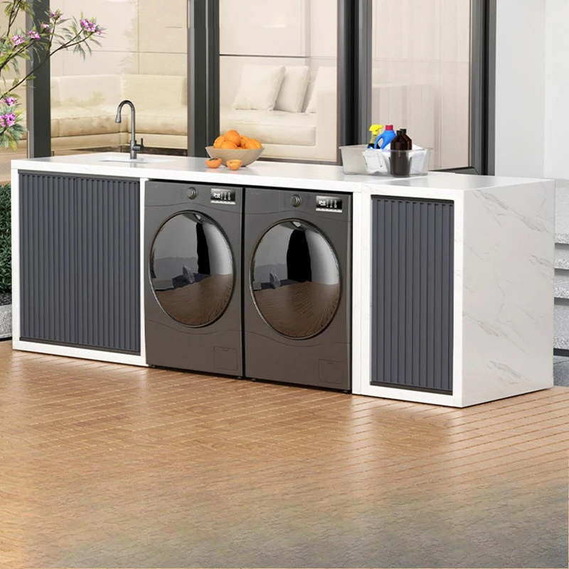 

Раковина из каменной плиты во дворе, раковина для стиральной машины, встроенная с стиральной панелью