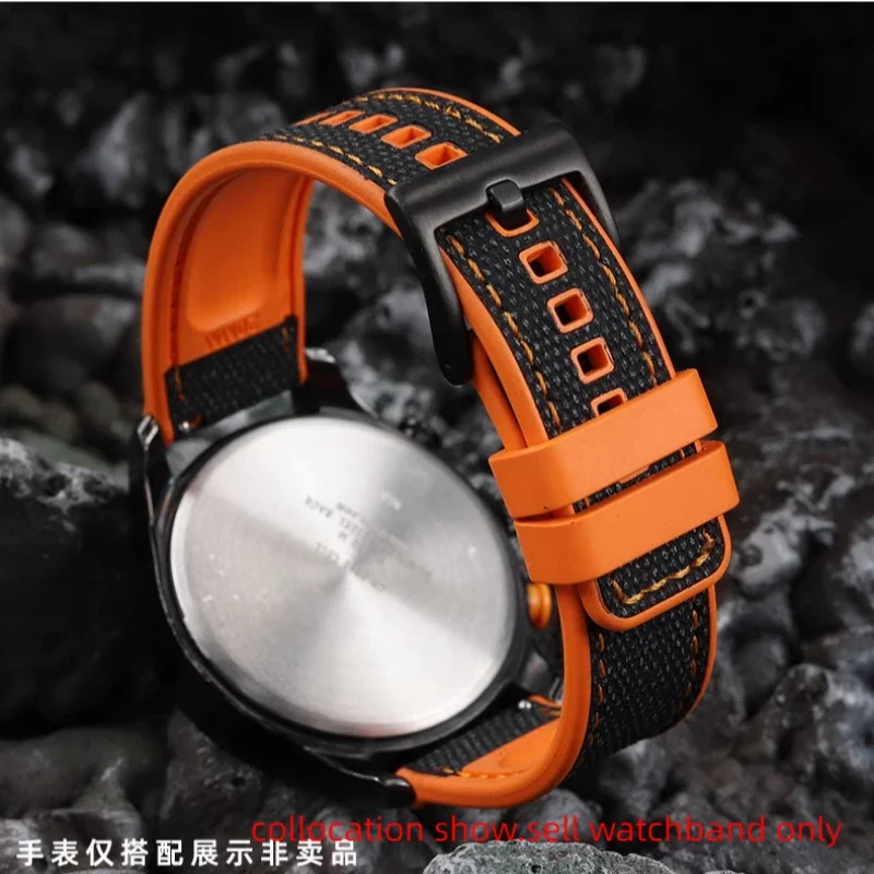 22mm 24mm Waterproof soft watchband For Breitling Avenger Blackbird Professional Endurance Super Ocean Series rubber watch strap view 6