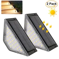 Outdoor Solar Step Lights, Warm White Light,IP66 Waterproof, Auto On, for Patio, Yard, Driveway, Porch Decoration