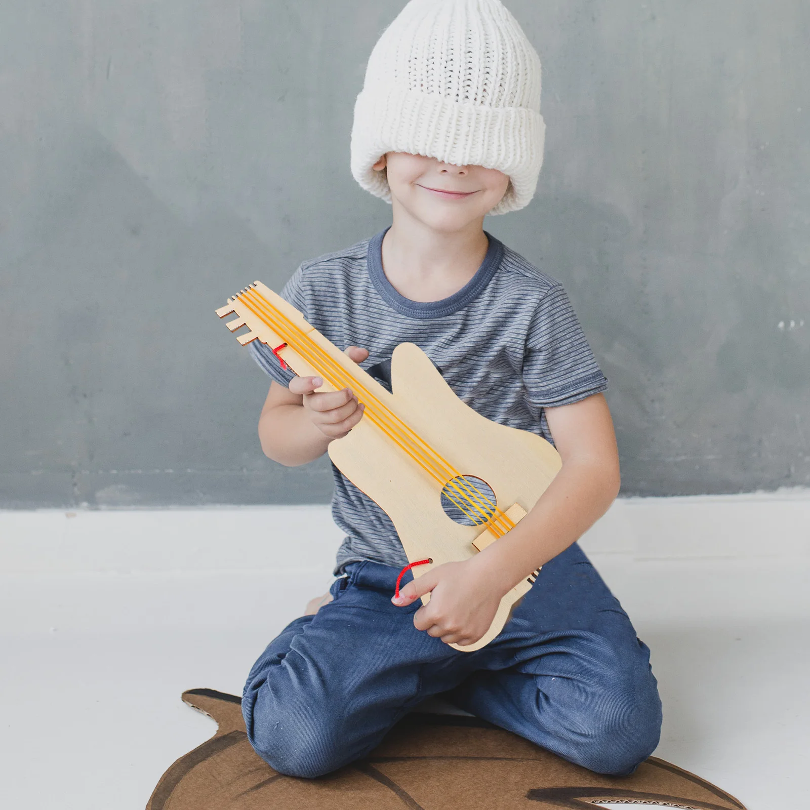 

3pcs Unfinished Diy Wooden Guitar Cutouts Blank Wood Slices For Musical Instrument Crafts Class Party Decorations Guitar