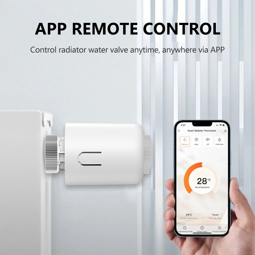 Smart Thermostat Radiator Actuator APP Voice Control Thermostatic Valve Controller Works Compatible With Alexa Google Home Alice