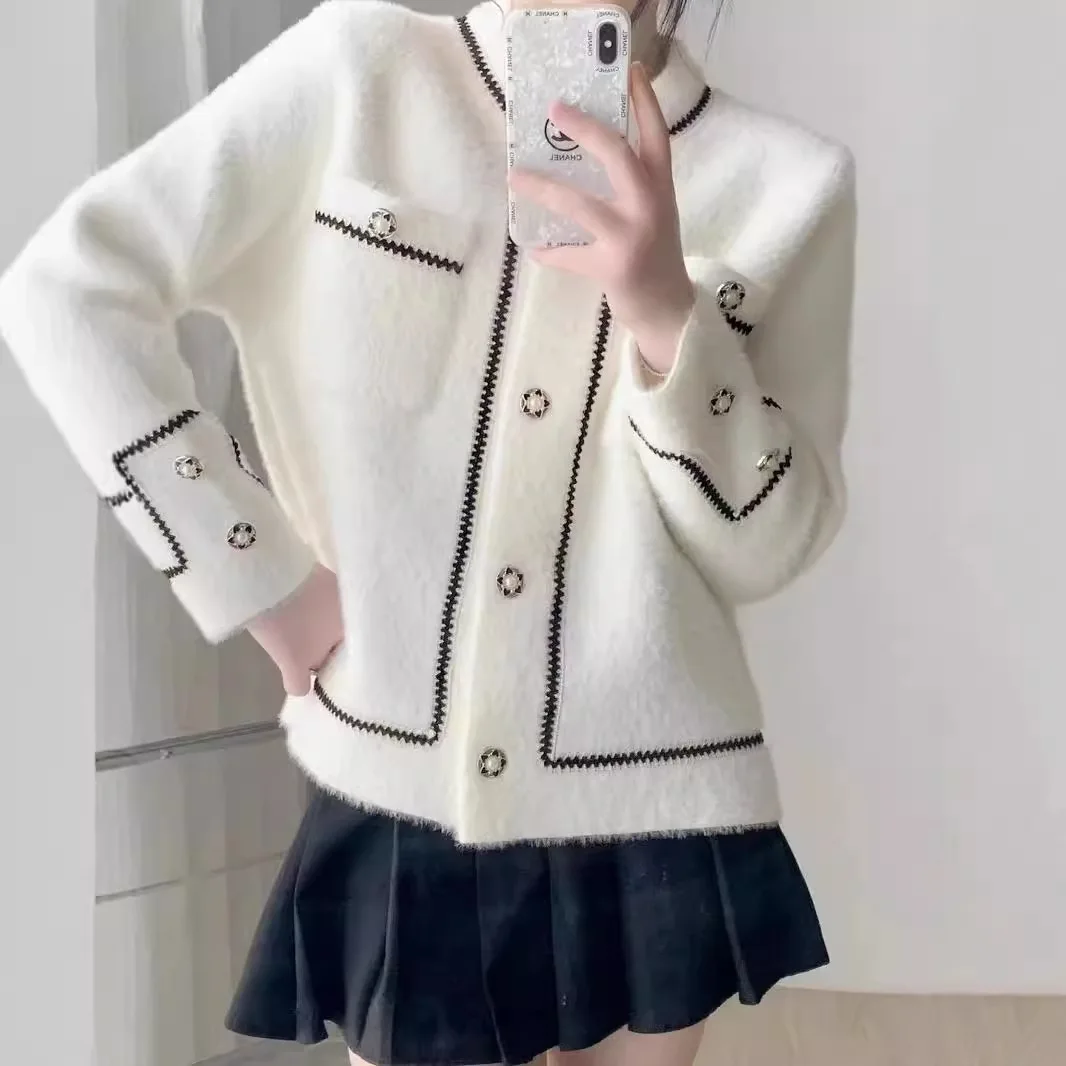 

Imitation Mink Fur Temperament Short Style Small Fragrance Jacket 2024 Autumn Winter Young Women's Clothing Loose And Stylish