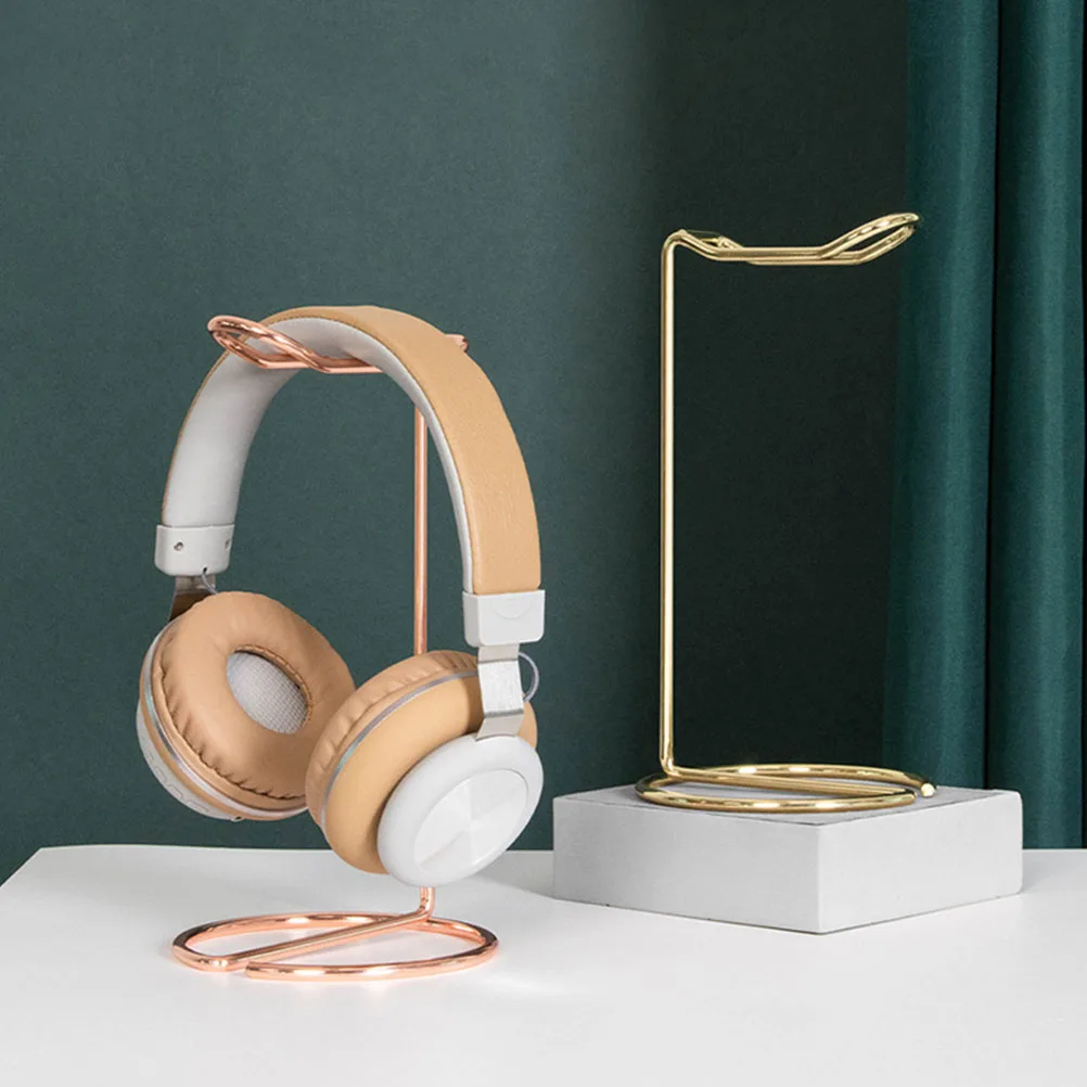 

1pc Headset Stand Desktop Headphone Rack Small Alloy Hanger Earplugs Stable Precision Home Office School Dorm Decor