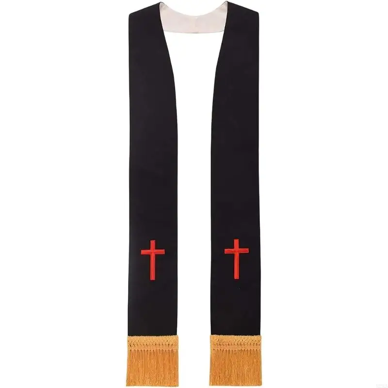 2026 New Lightweight Polyester Embroidered Clergy Stole Feature Elegant Tassels for Priests Religious Ceremonies Ensuring