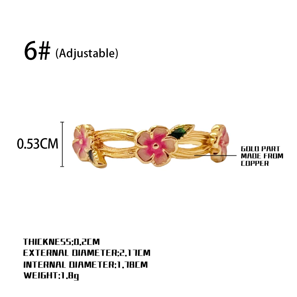 Dainty Gold Cherry Blossom Adjustable Wrap Ring for Women Sakura Floral Branch Band Jewelry Anniversary Mother's Day Gift