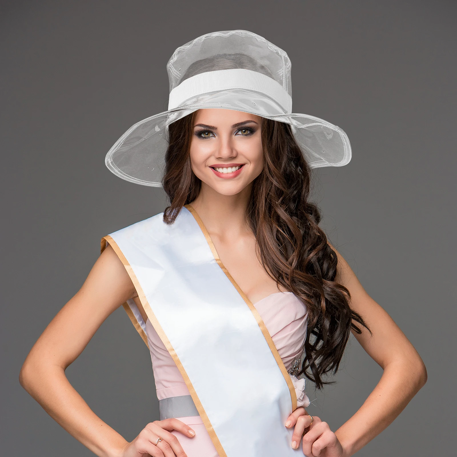 

Transparent PVC Bucket for Women Clear Casual Outdoor Fisherman Lightweight Fashionable Wedding Hat Pvc Hat for Woman Modern