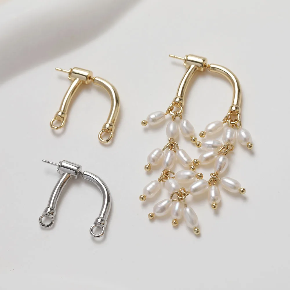 

14K electroplated genuine gold color retention, simple and versatile design, earrings, earrings, DIY handmade earrings,