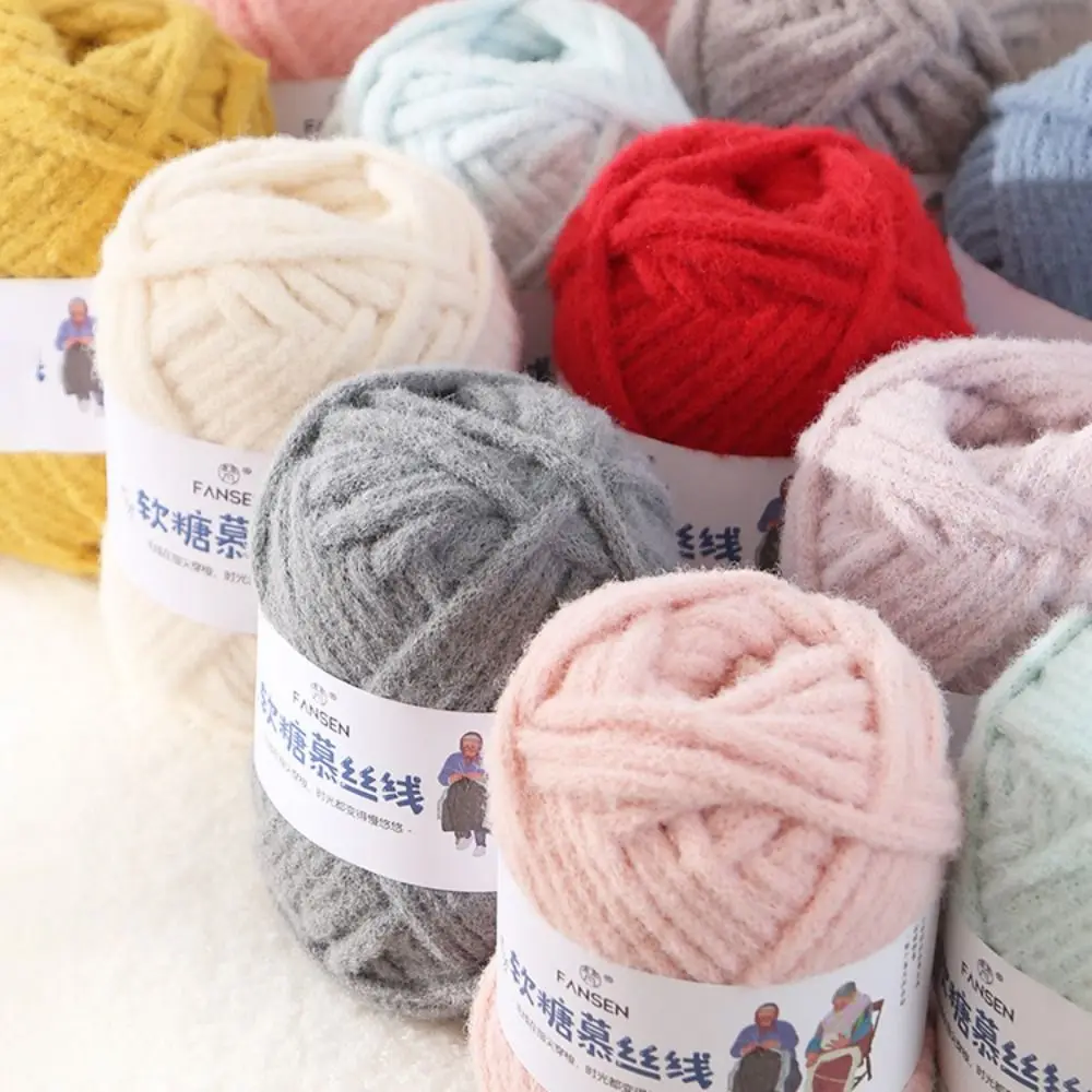 

Practical 100g/ Roll Wool Yarn Handmade Knitting Crochet Yarn DIY Multicolor Yarn Ball For Cushion