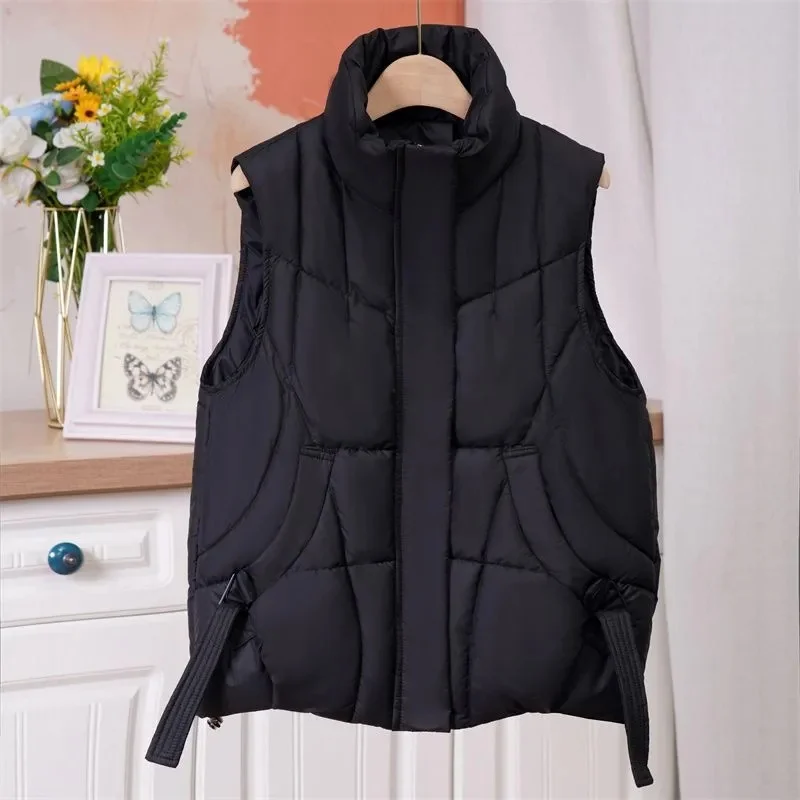 Cotton Sleeveless Coat Ladies Autumn Winter 2025 New Explosions Down Vest Jacket Women's Parkas Short Korean Waistcoat Overwear