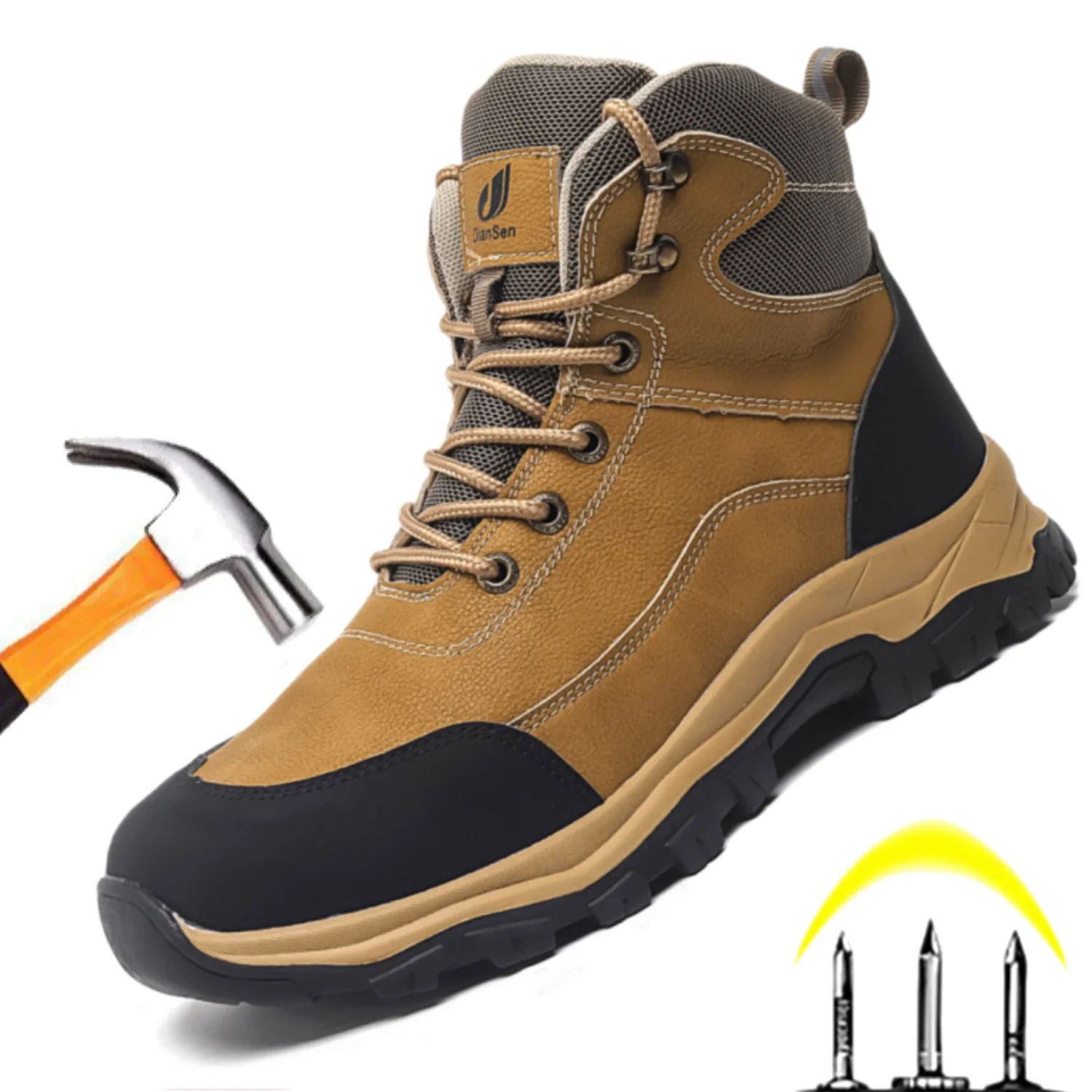 

Lightweight Safety Shoes Men Steel Toe Work Shoes Anti-smash Anti-puncture Indestructible Protective Boots Industrial Shoes