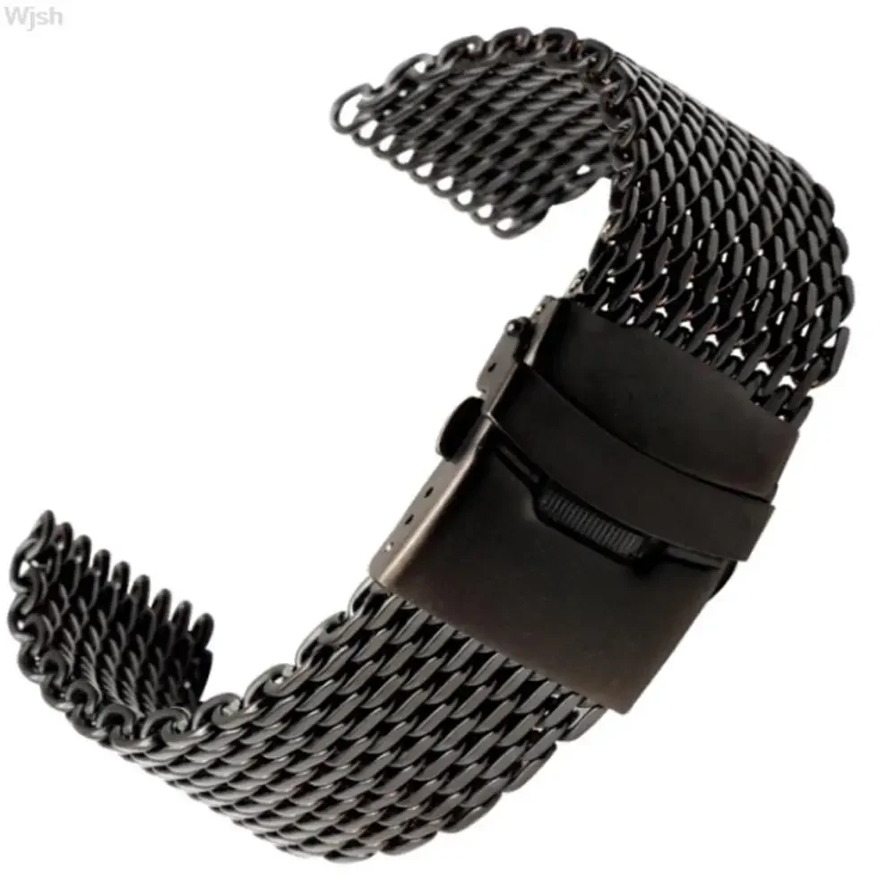 Dive Shark Mesh Milanese Strap 18/20/22/24mm Stainless Steel Band For Seiko Watches Bracelet Watch