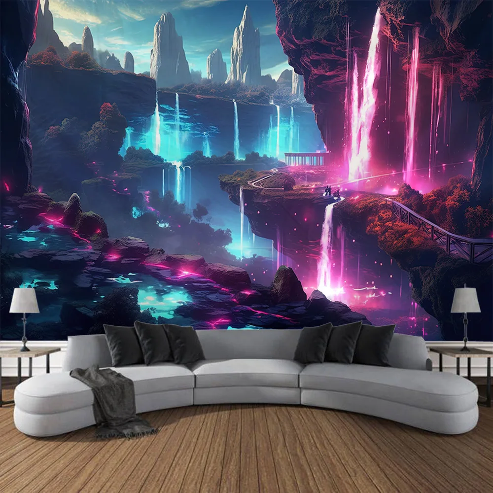 VIKAMA مسحور الغابات نسيج الخيال شلال جدارية الرياح غرفة المعيشة دراسة غرفة نوم الأطفال الديكور