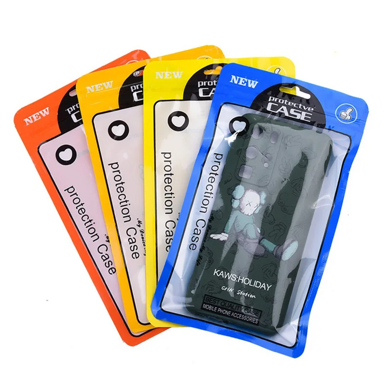 

5000Pcs/Lot 12*21cm 4 colors Plastic Cell Phone Case Bags Mobile Phone Shell Packaging Zipper Pack Wholesale