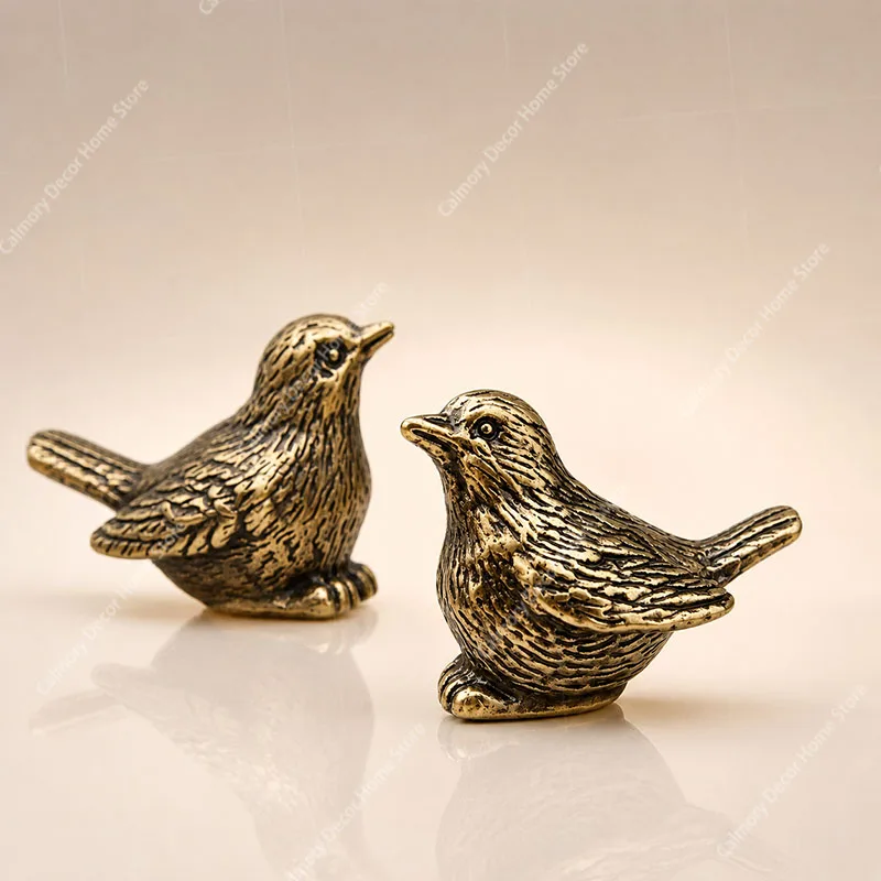 Aufwendig detaillierte Vogelfigur aus massivem Messing – Vielseitiges Innendekorationsstück, elegante Messing-Spärrchen-Figur, Teetier, Heimdekoration – Detail 1