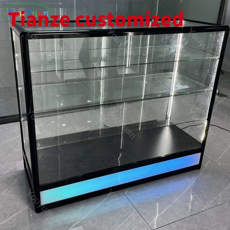 

(customized)Fashionable Retail Aluminum Glass Display Cabinet Showcase Product Display Cheap Glass Display Showcase