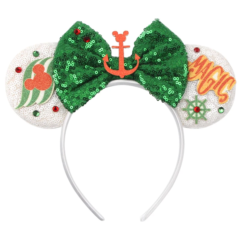 2026 Disney Castle Sequin Mouse Oren Hoofdband Pailletten Boog Haarband Voor Meisjes Kinderen Festival Party DIY Hoofddeksels Accessoires
