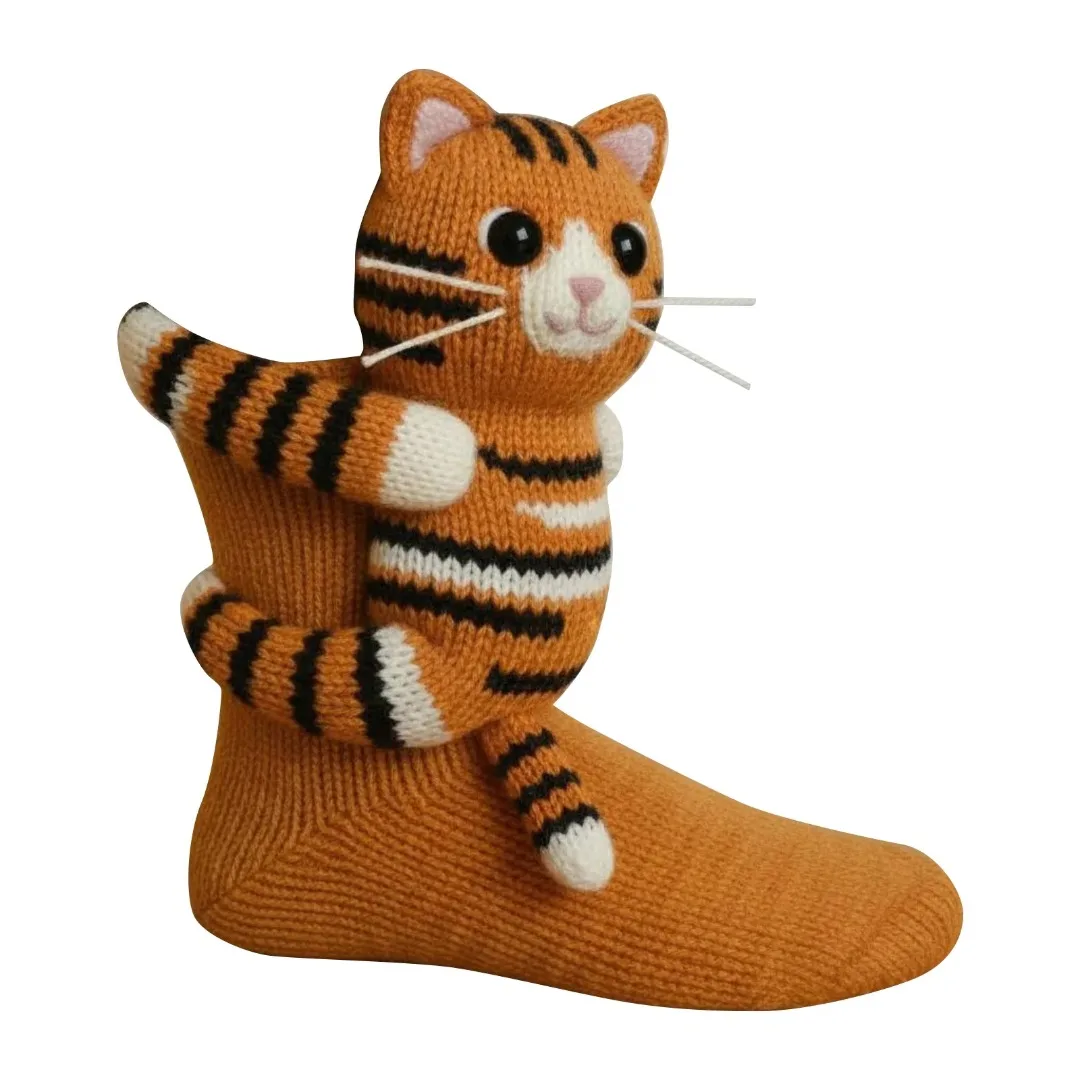 ثلاثية الأبعاد الكرتون الحيوان باو الجوارب اليدوية طبقة مزدوجة معزول الجوارب الشتاء سميكة الدافئة جوارب متماسكة للمنزل في الهواء الطلق ارتداء اليومي