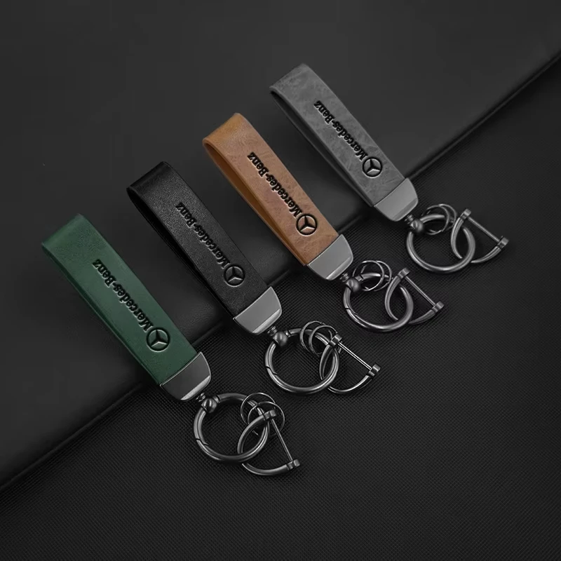 

Car New Metal Leather Key Ring Pendant Gift for Mercedes Benz 2022 C S Class W206 W223 S350 C260 C300 S400 S450 S500 Accessory