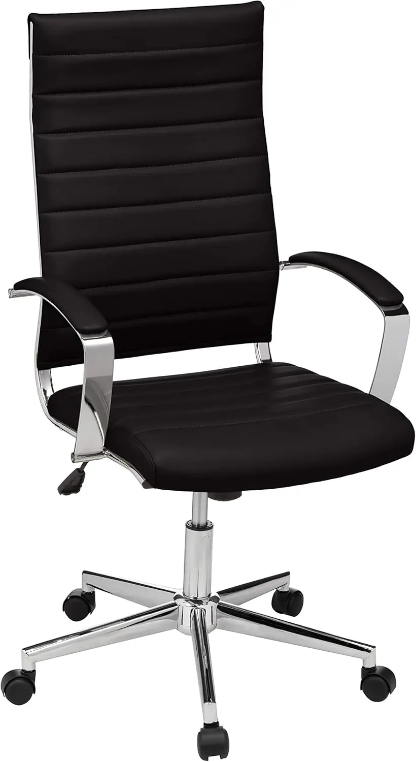 Executive Modern Office Computer Desk Task Chair with Armrests, High Back, Adjustable, Lumbar Support, 360 Degree Swivel Roll