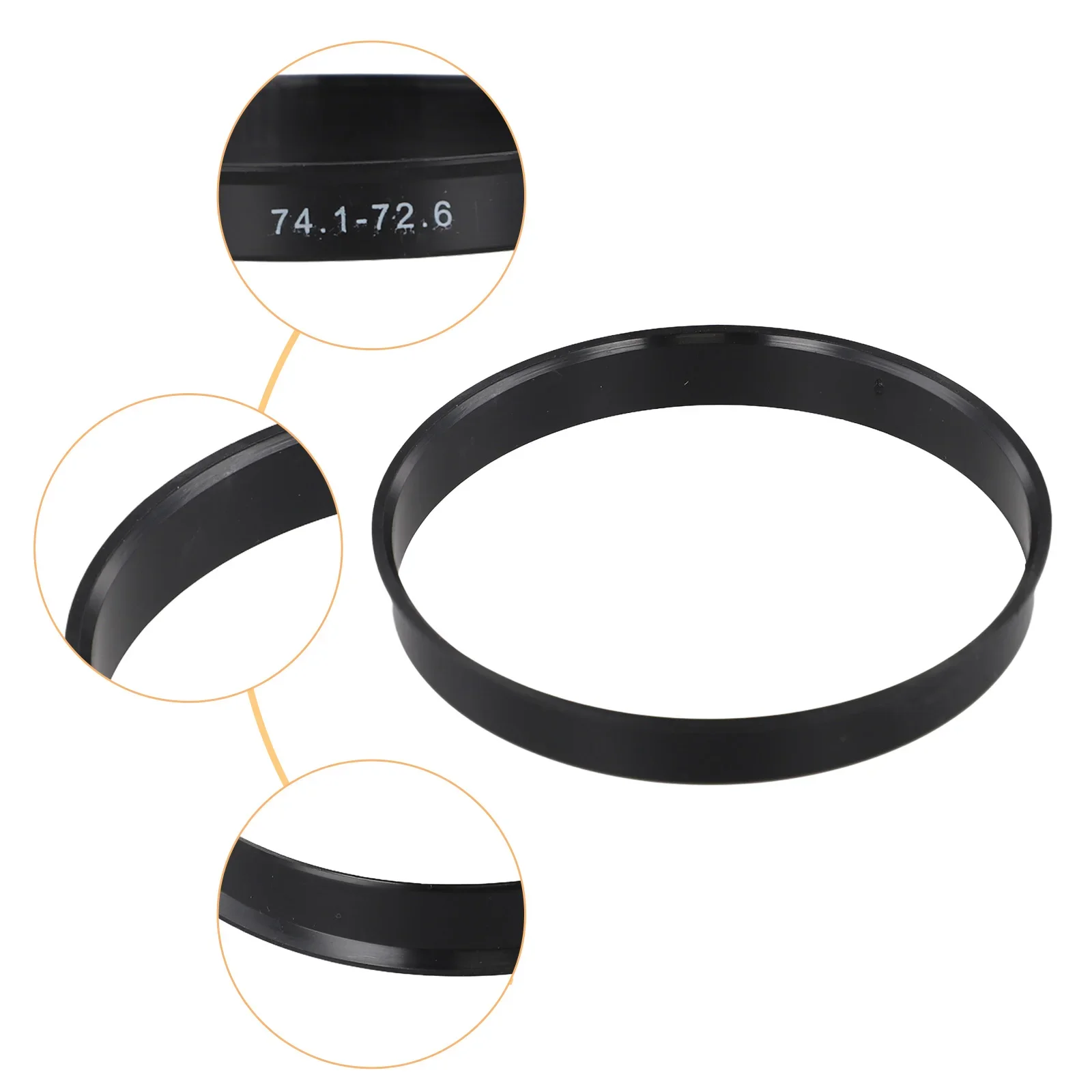 4Pcs car Hub Centering Rings 74.1 X 72.6 Mm For Wheel Bore Center Spacer Black Precision Engineered To Correct Wheel For BMW