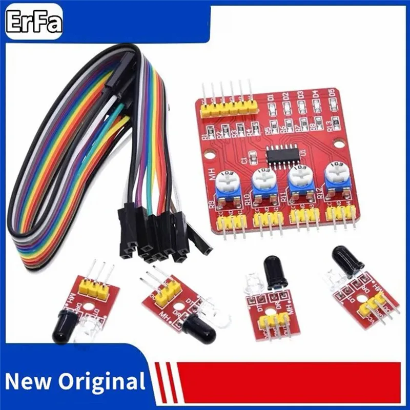 

Four-way infrared tracing / 4 channel tracking module / transmission line / obstacle avoidance / car robot sensors for Arduino